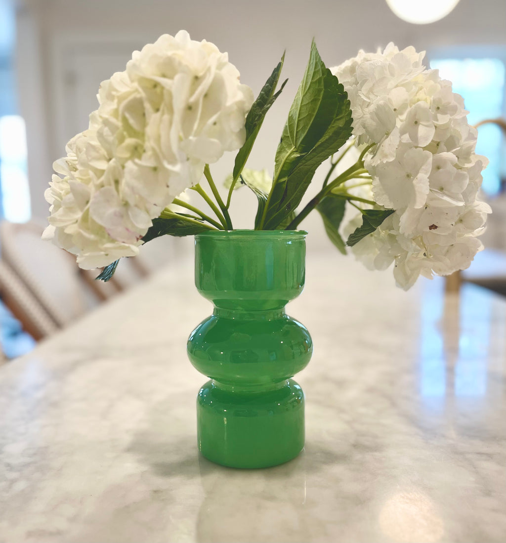 Frosted Glass Vase in Jade