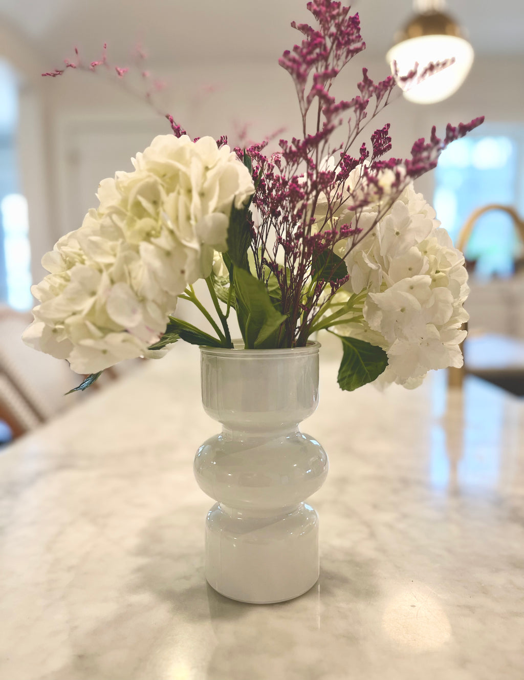 Frosted Glass Vase in Warm White