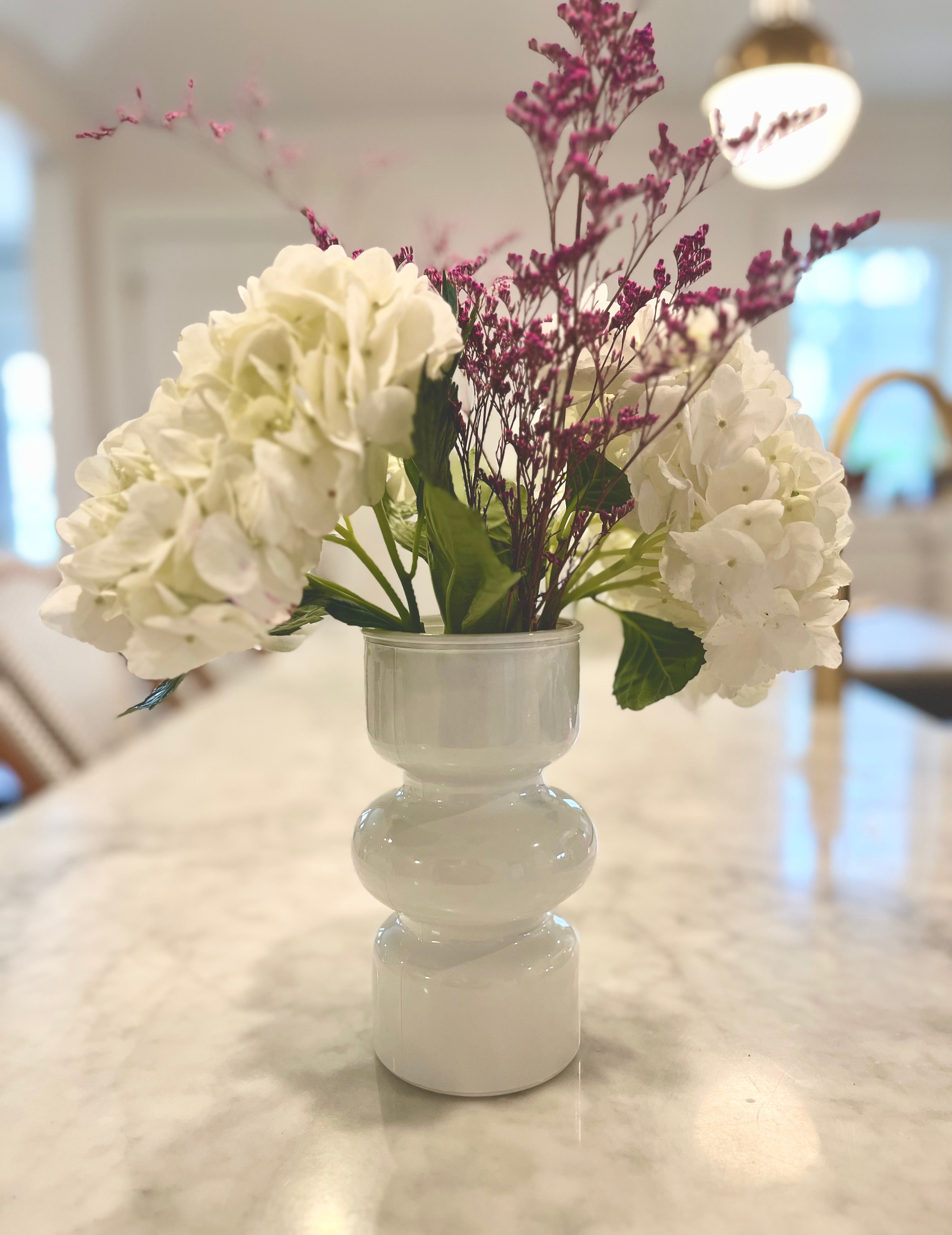 Frosted Glass Vase in Warm White