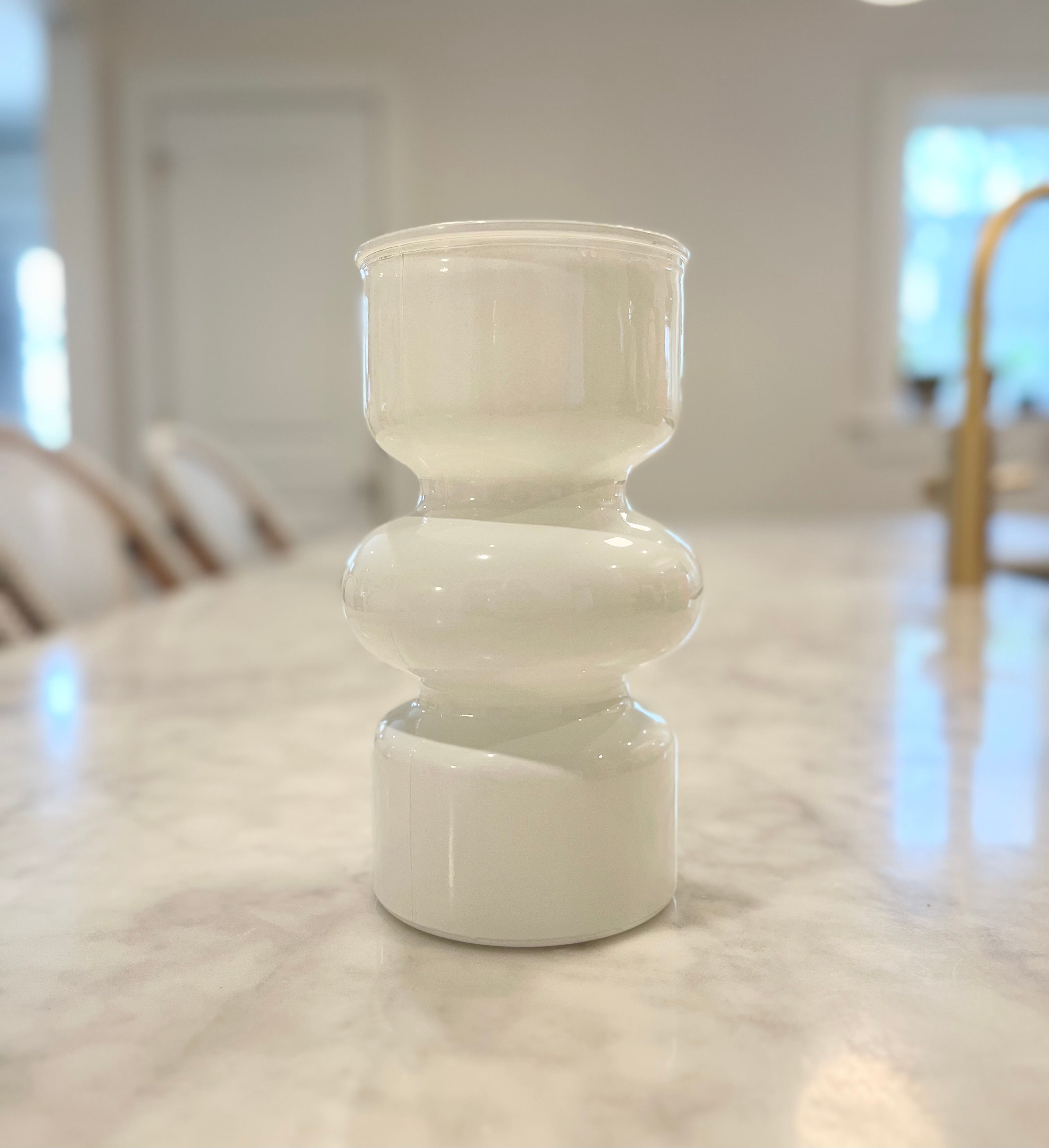 Frosted Glass Vase in Warm White