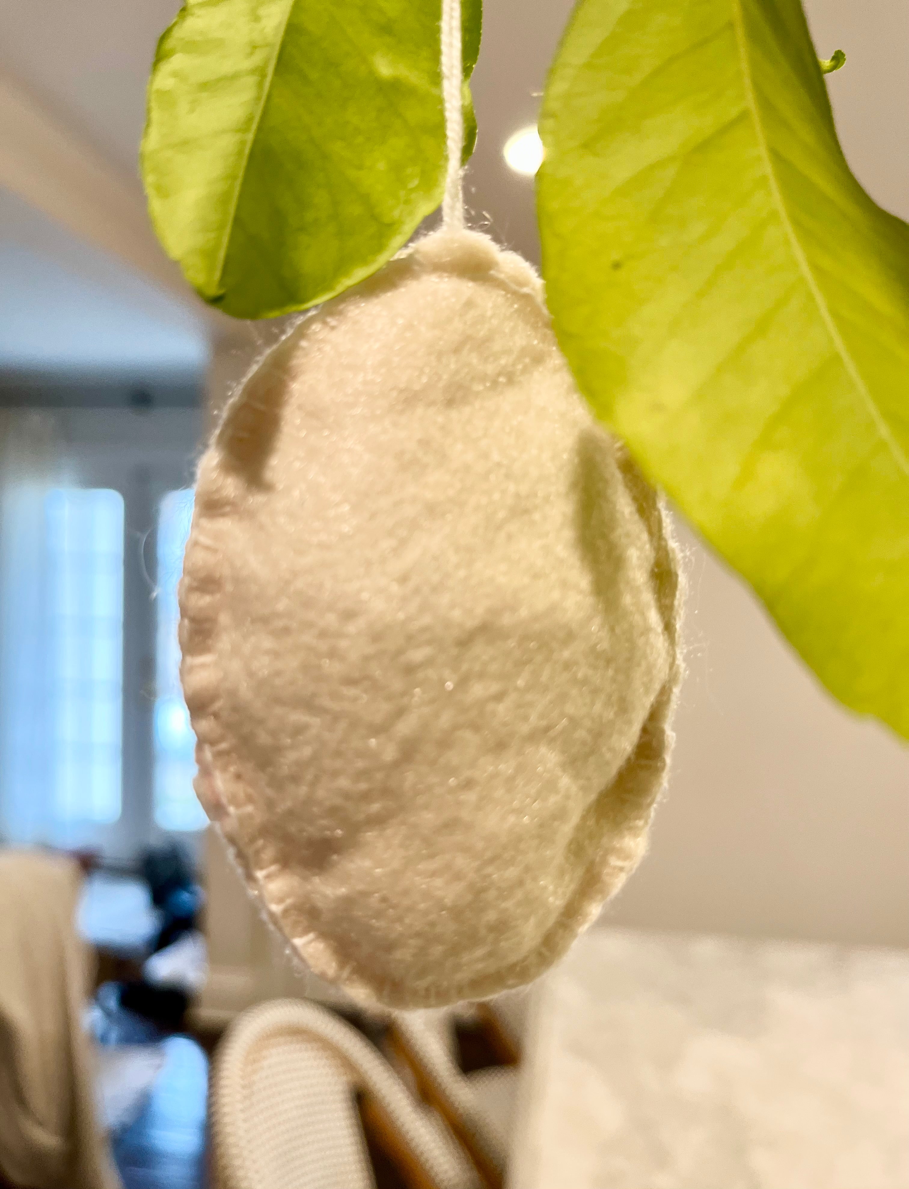 Felt Easter Egg Ornament - Warm White