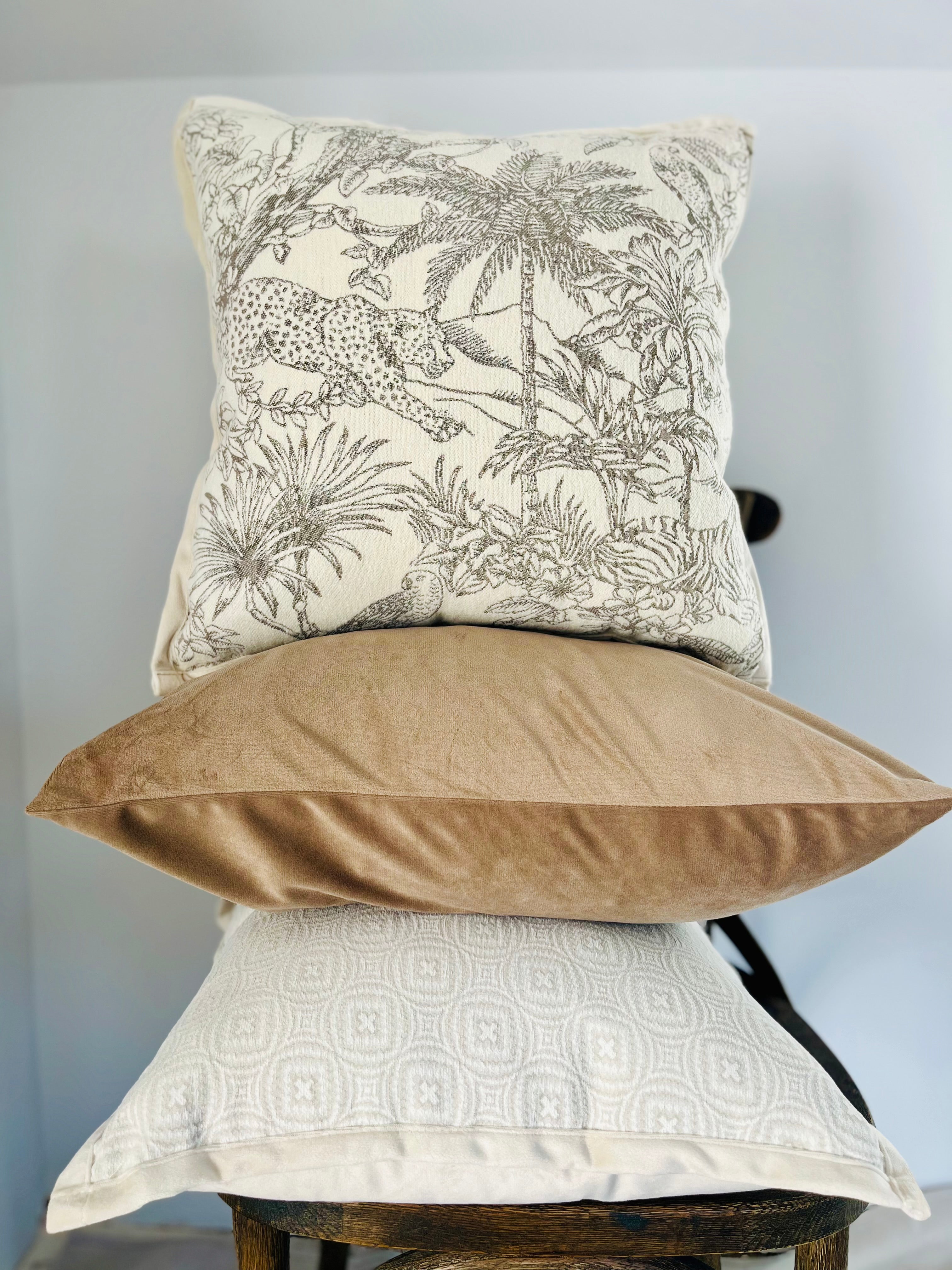 Luxe Jacquard Exotic Landscape Pillow