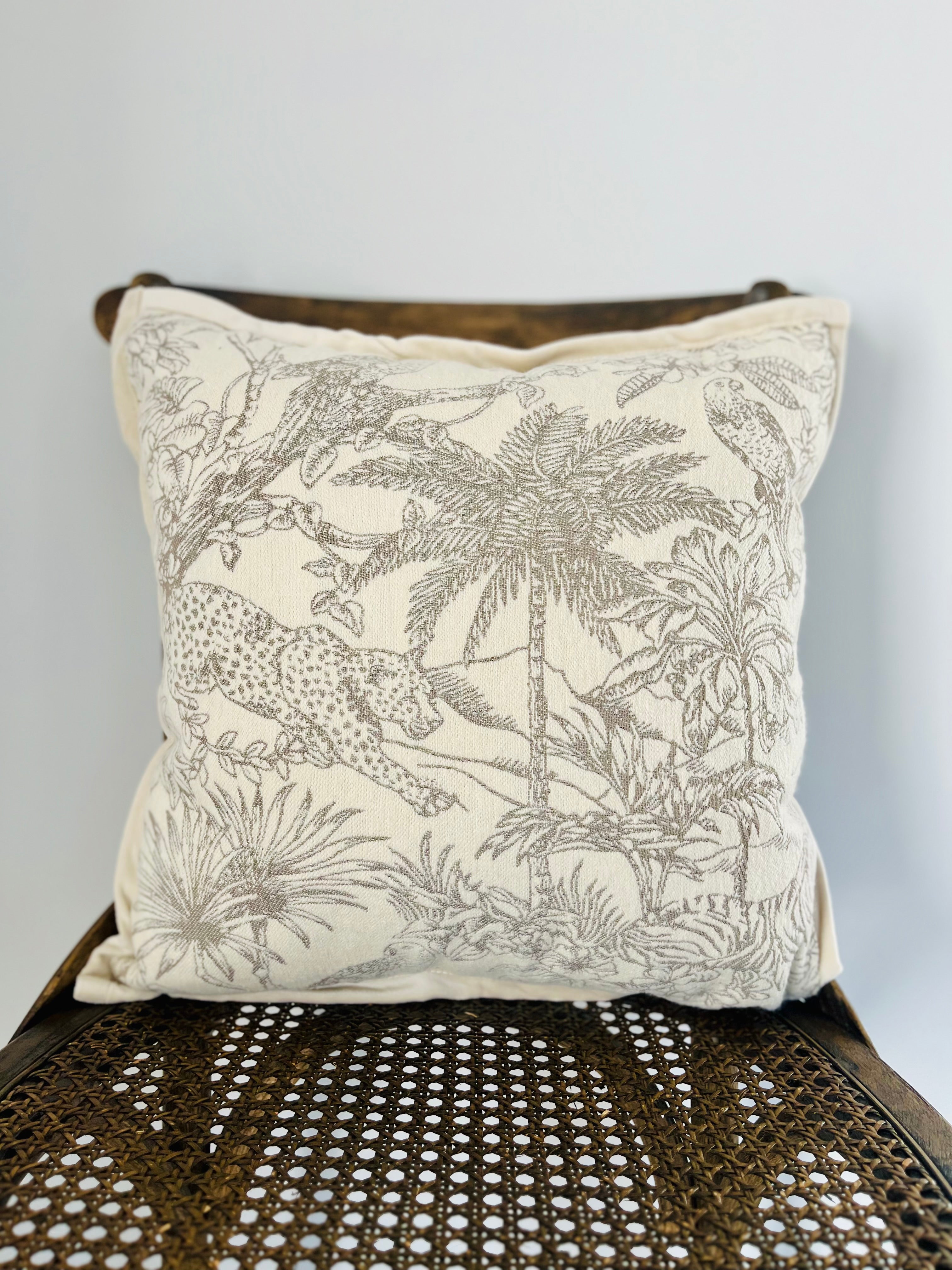 Luxe Jacquard Exotic Landscape Pillow