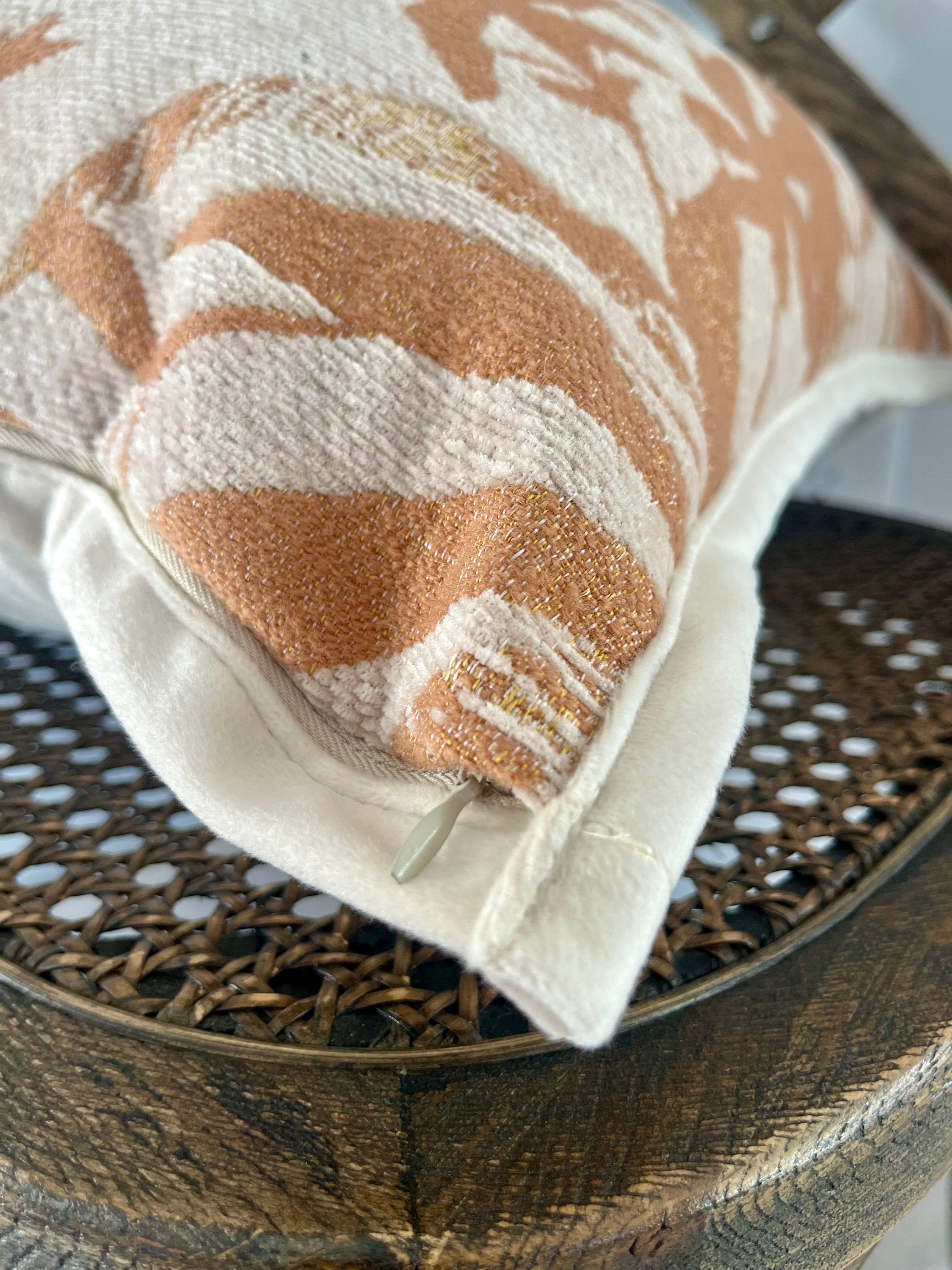 Luxe Jacquard Orange Tropics Pillow