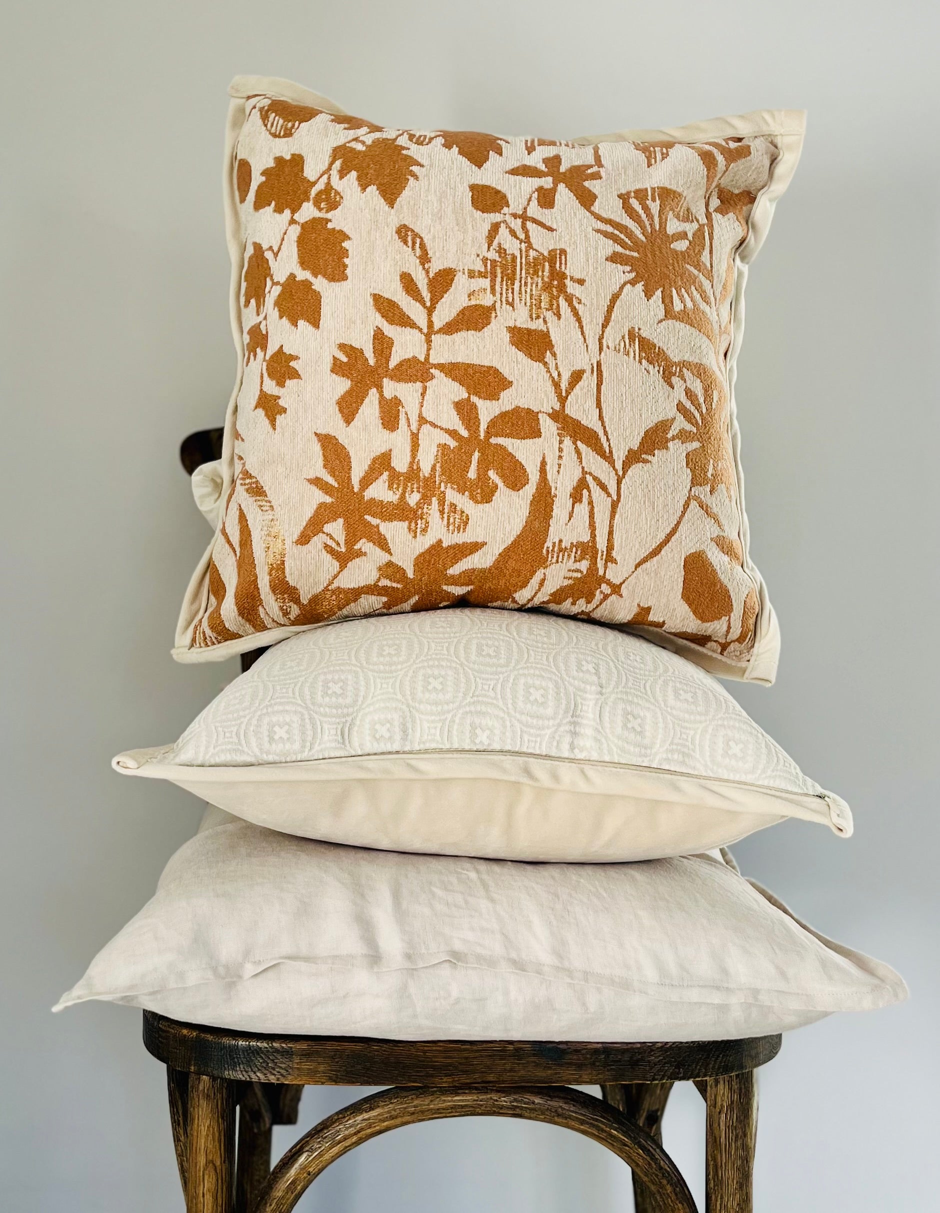 Luxe Jacquard Orange Tropics Pillow