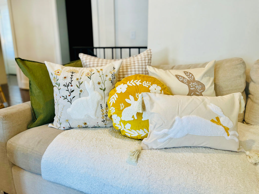 Faux Fur Bunny Lumbar Pillow