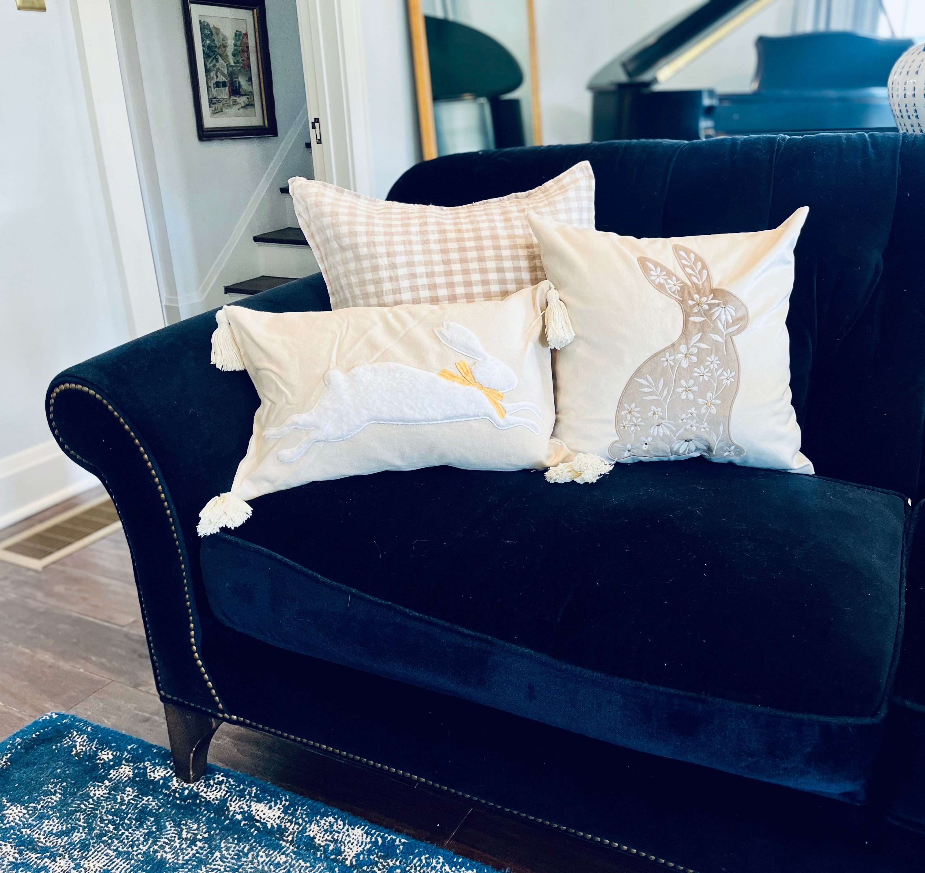 Faux Fur Bunny Lumbar Pillow