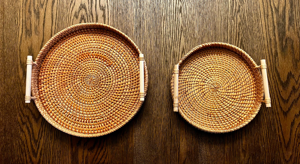 Rattan Tray with Handles - Small