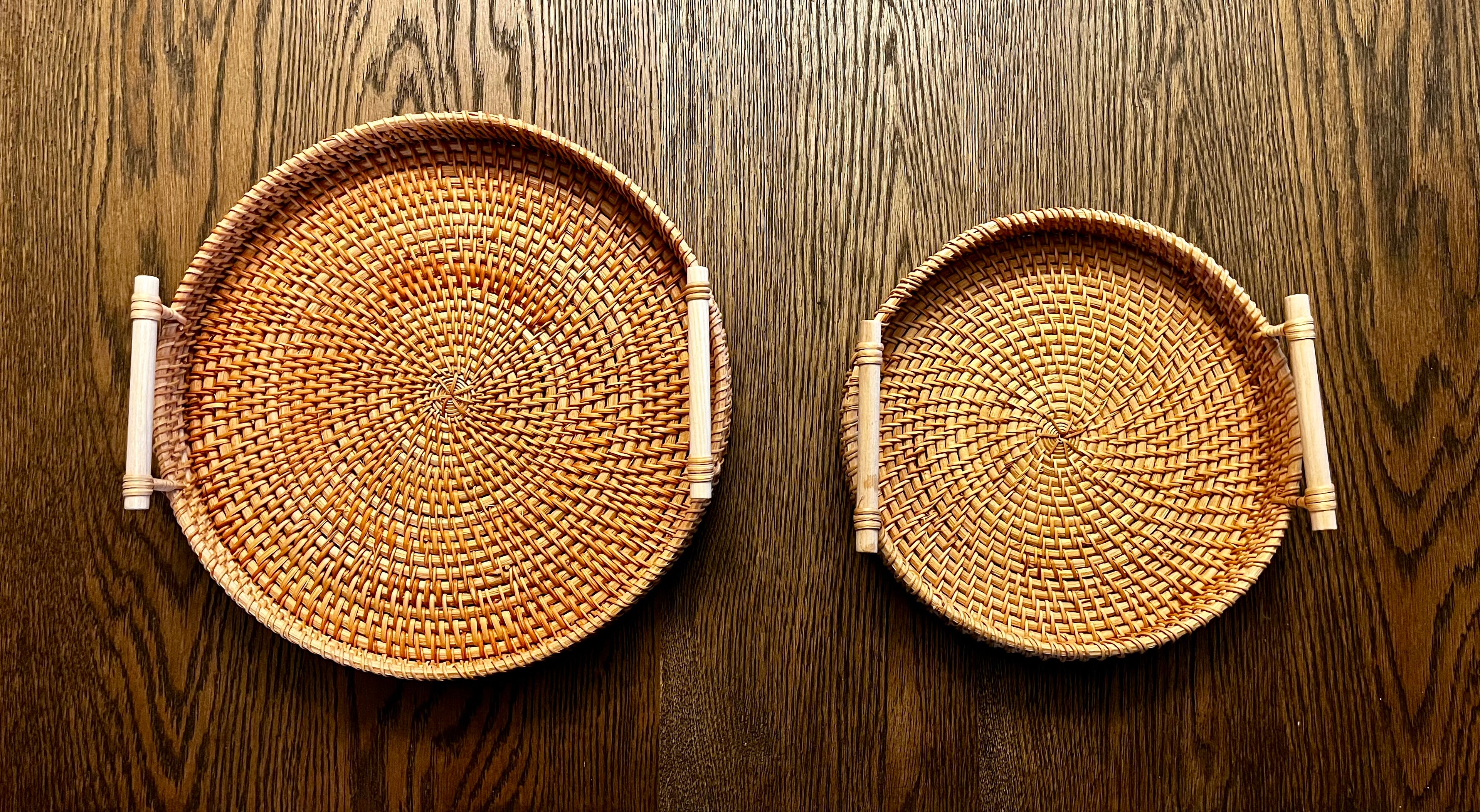 Rattan Tray with Handles - Small