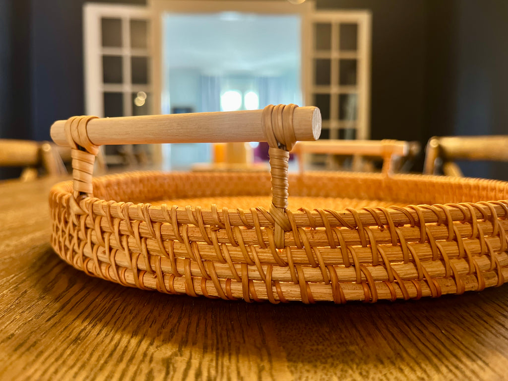 Rattan Tray with Handles - Medium
