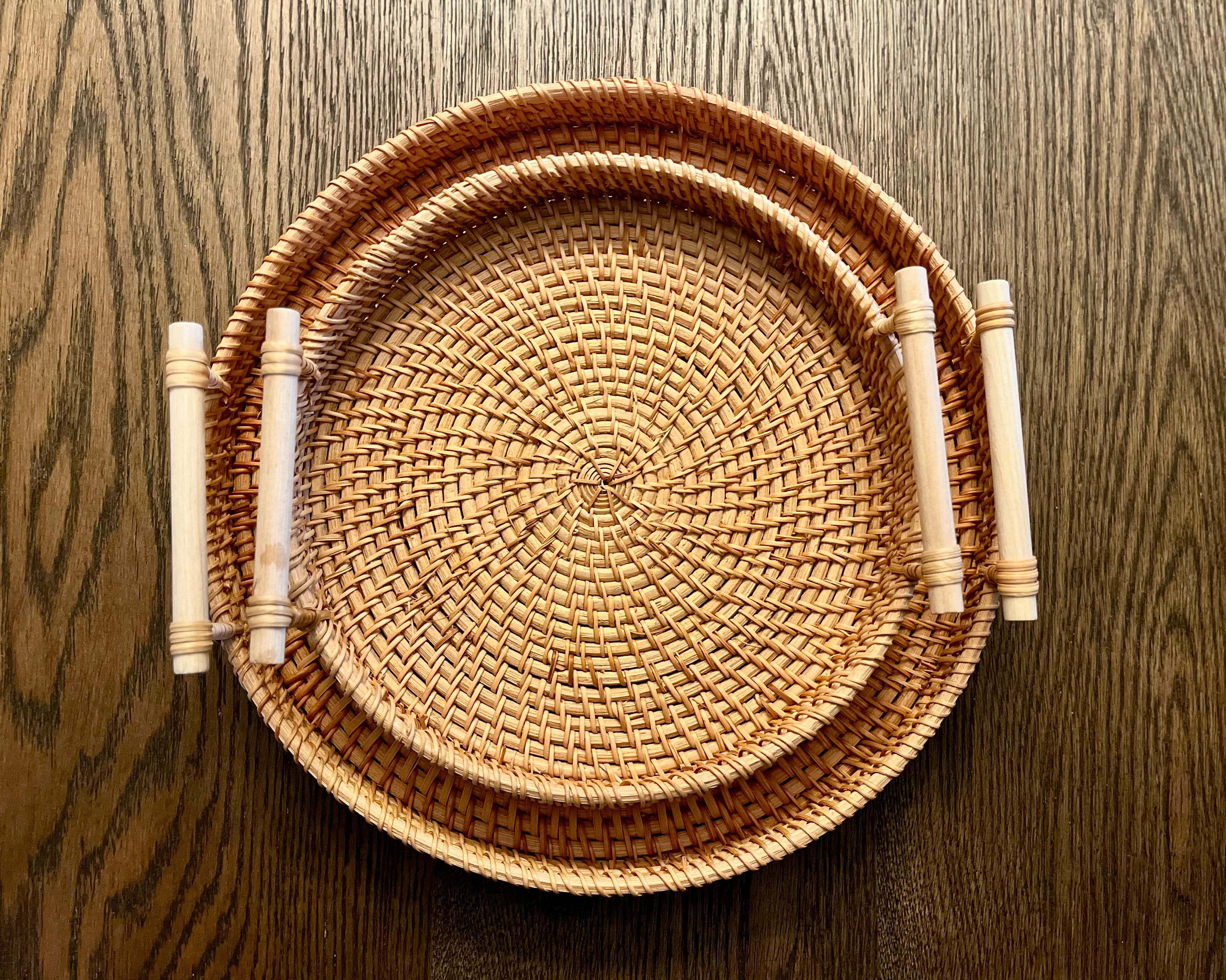 Rattan Tray with Handles - Small
